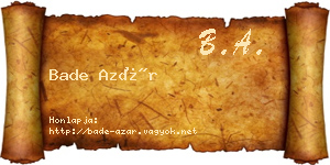Bade Azár névjegykártya